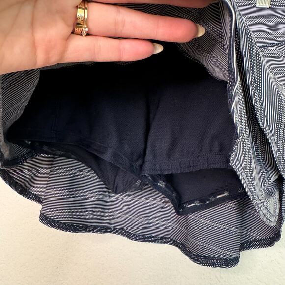 Athleta Stealth Navy Polka Dot Striped Pattern Tennis Skirt Skort - Picture 5 of 7